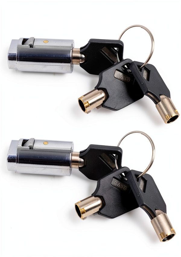 2 Set Vending Machine Lock and Key (Keyed Alike), High Security Tubular Keyway Soda Machine Locks for Coke Machine, Pepsi Machine, Snack Machine, Candy Machine, Keyed Alike-0