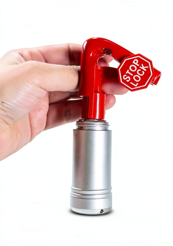 Stop Magnetic Lock Peg Tool,Anti-Theft Pegboard Hook Lock Magnetic Keychain in Blue-3