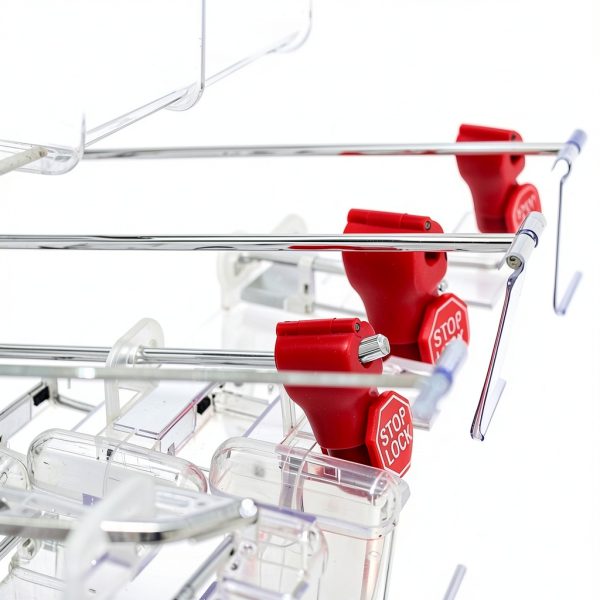 TOPZEA 120 Pack Peg Hook Locks Red Magnetic Anti-Theft for Retail-5