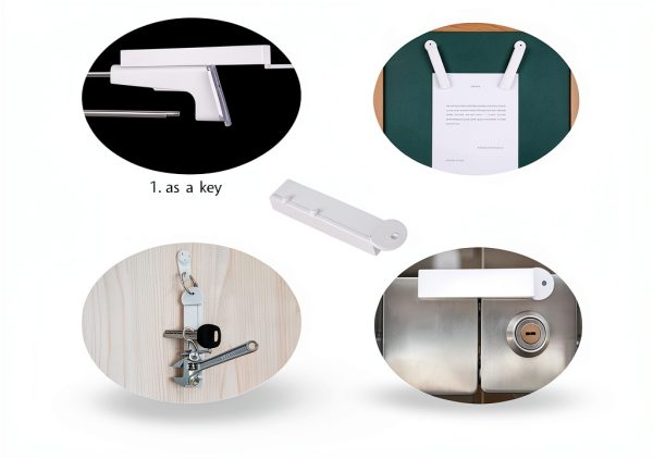Magnetic Key Anti-Theft Security Slatwall and Peg Hook 2PK White XCHTX-4